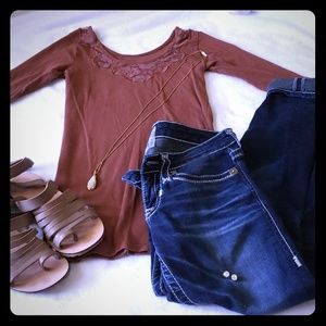 Light Mud forever21 and Buckle Jeans